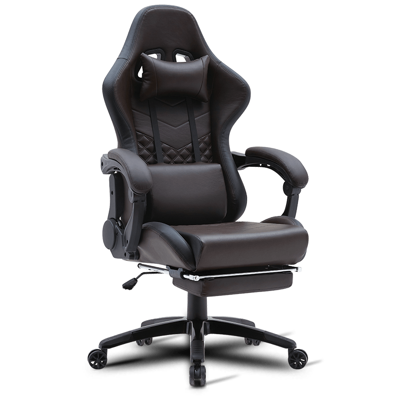 Cadeira para jogos ergonômica ajustável MC-6640B com apoio para os pés retrátil