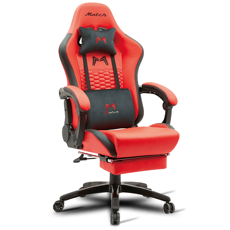 MC-6641B Cadeira ergonômica para jogos em couro sintético com apoio para os pés
