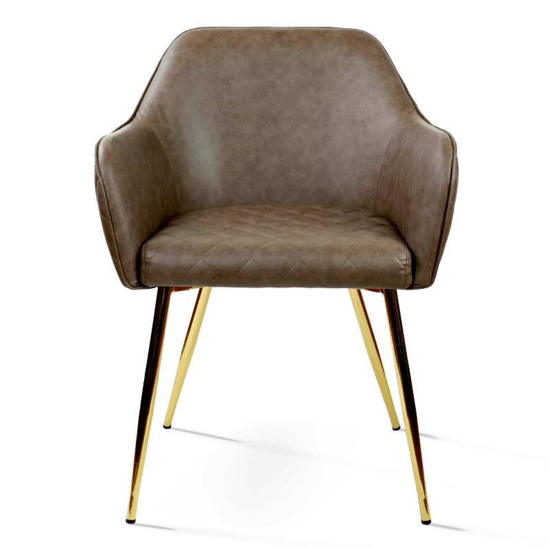 Cadeira de jantar com base de metal de assento largo MC-2109 com braços