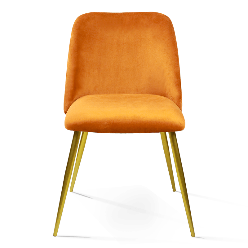Cadeira de jantar ergonômica para casa com pernas de metal dourado MC-2107