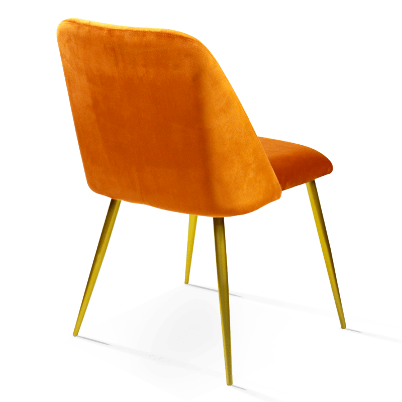 Cadeira de jantar ergonômica para casa com pernas de metal dourado MC-2107