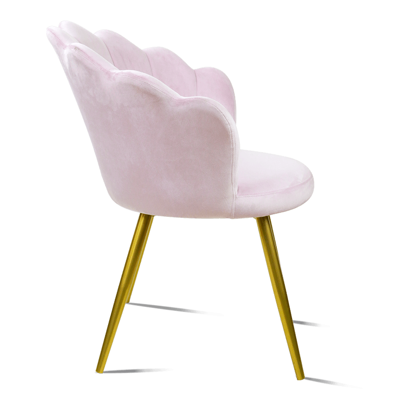 MC-2105 Cadeira de jantar em tecido de veludo em forma de concha rosa MC-2105